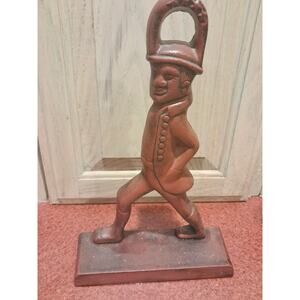 VIRGINIA METALCRAFTER'S CAST IRON RED HESSIAN DOOR STOPPER 18-65